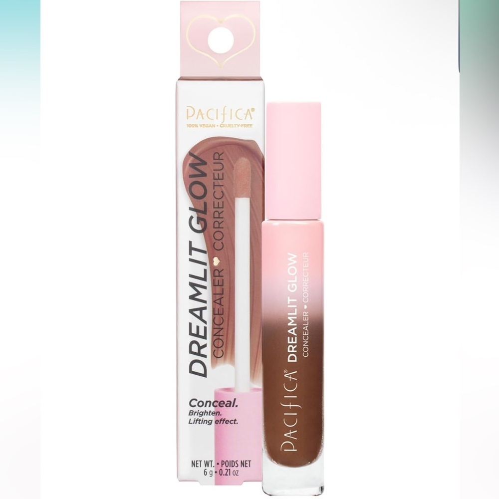 Pacifica Dreamlit Glow Concealer Deep Brown Vegan Brightening Liquid 0.21 oz‎
